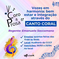 Coro & Prosa da UFSCar convida comunidade para vivência musical